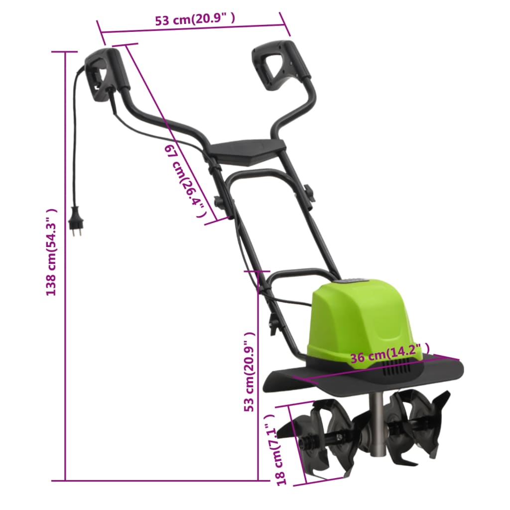 Zahradní Kultivátor Se 4 Lopatkami Elektrický 800 W