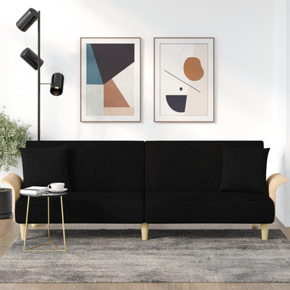 Rozkládací Pohovka S Područkami Světle Žlutá Textil