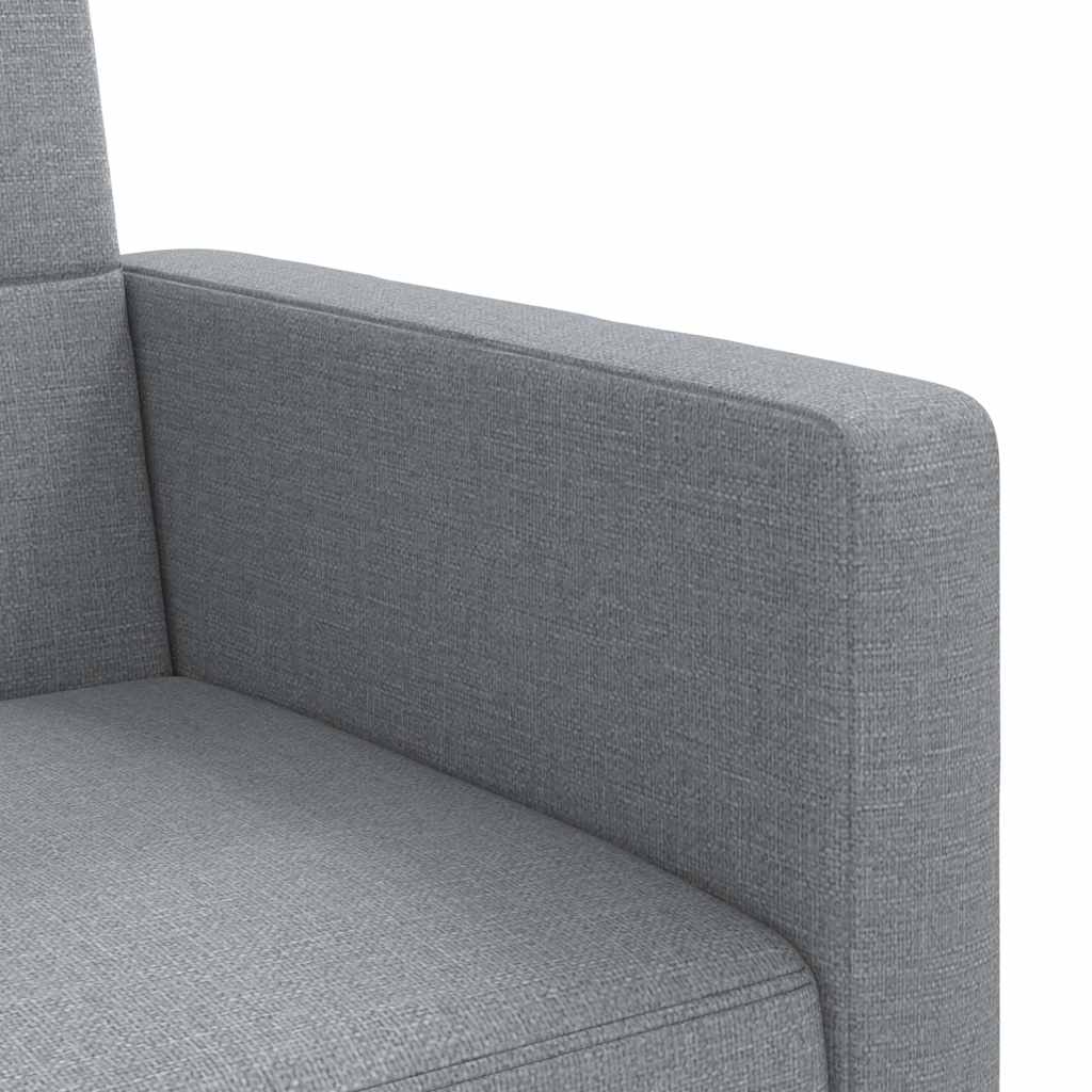 Rozkládací Pohovka S Poduškami Světle Šedá Textil