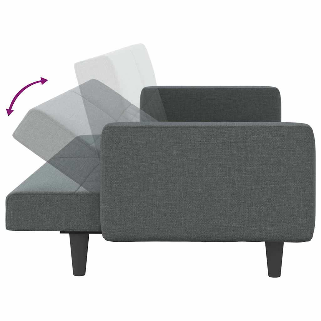 Rozkládací Pohovka S Poduškami Tmavě Šedá Textil