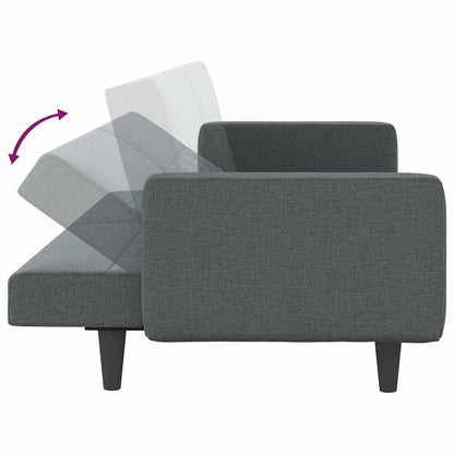 Rozkládací Pohovka S Poduškami Tmavě Šedá Textil