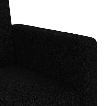 Rozkládací Pohovka S Poduškami Černá Textil