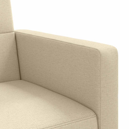 Rozkládací Pohovka S Poduškami Krémová Textil