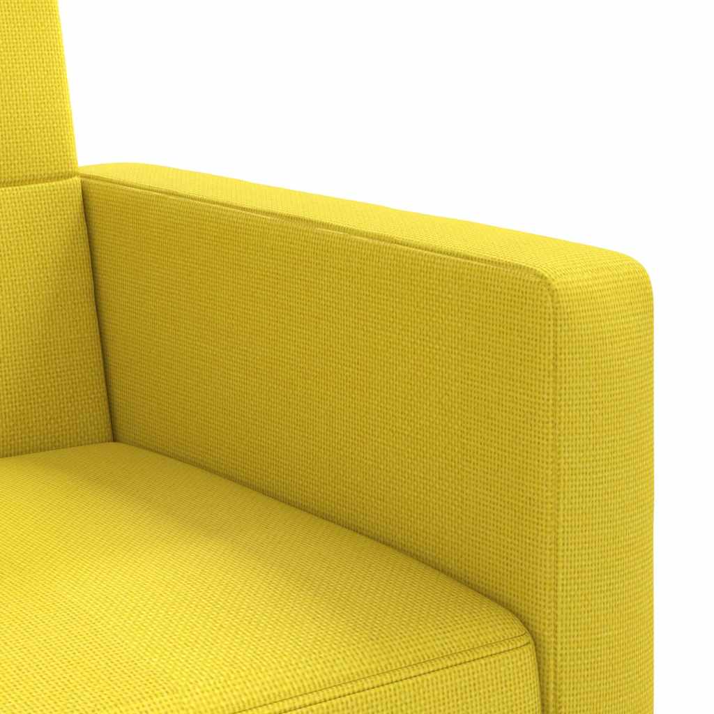 Rozkládací Pohovka S Poduškami Světle Žlutá Textil