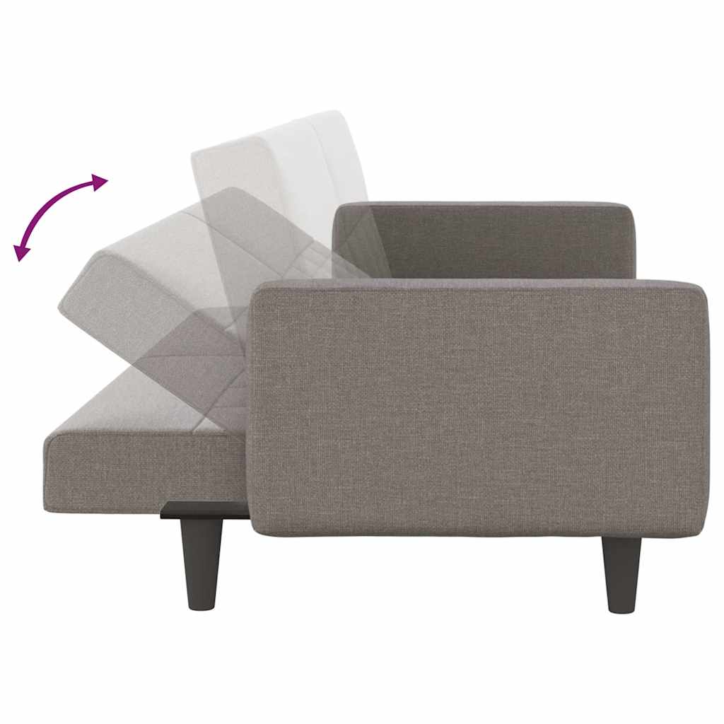 Rozkládací Pohovka S Poduškami Taupe Textil