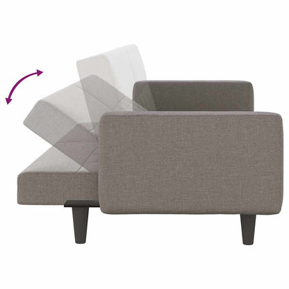Rozkládací Pohovka S Poduškami Taupe Textil
