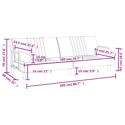 Rozkládací Pohovka S Područkami Samet