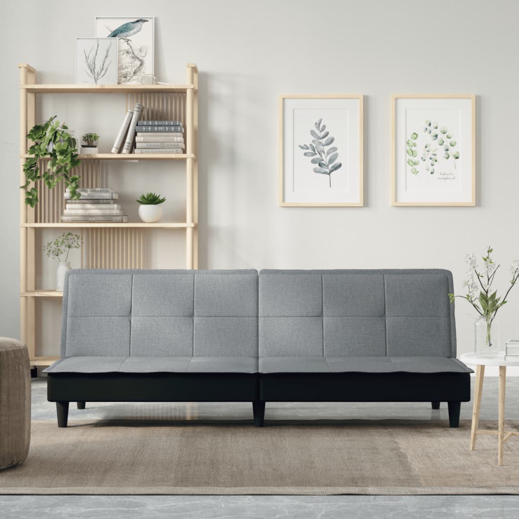 Rozkládací Pohovka Světle Šedá Textil