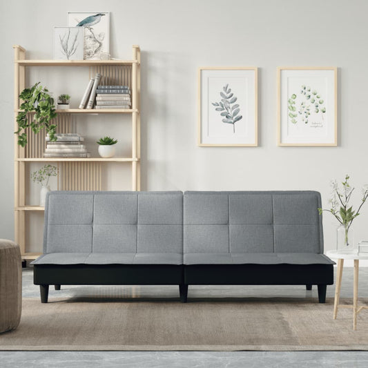 Rozkládací Pohovka Světle Šedá Textil