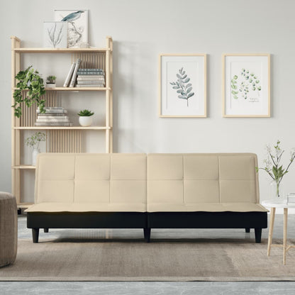 Rozkládací Pohovka Krémová Textil