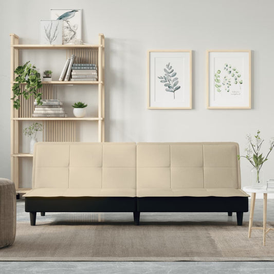 Rozkládací Pohovka Krémová Textil