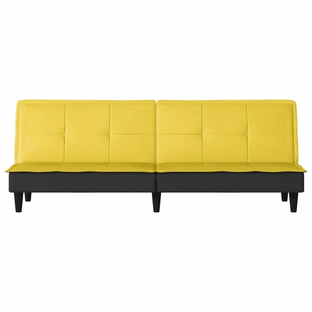 Rozkládací Pohovka Světle Žlutá Textil
