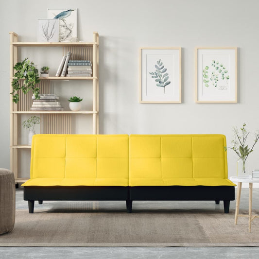 Rozkládací Pohovka Světle Žlutá Textil