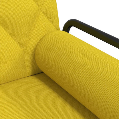 Rozkládací Pohovka S Područkami Světle Žlutá Textil