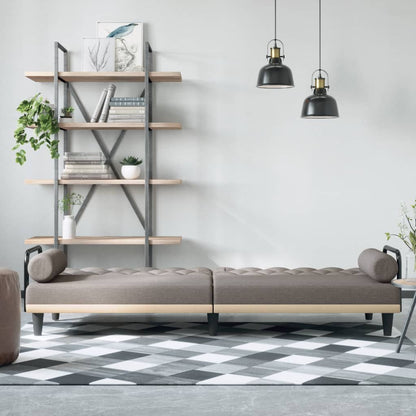 Rozkládací Pohovka S Područkami Taupe Textil