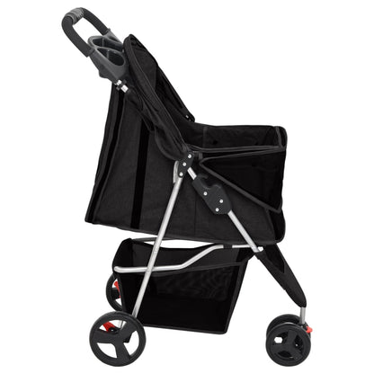 Skládací Kočárek Pro Psa Černý 80X46X98 Cm Oxfordská Tkanina