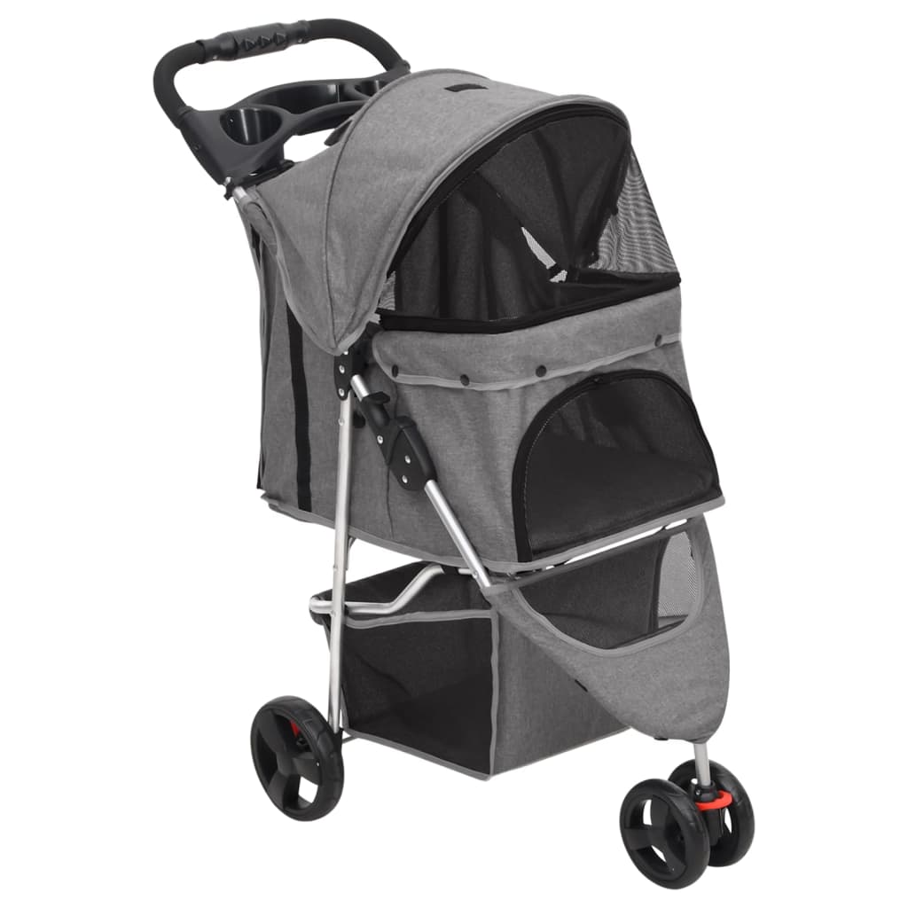 Skládací Kočárek Pro Psa Černý 80X46X98 Cm Oxfordská Tkanina