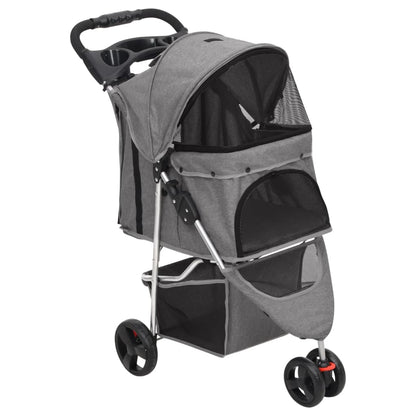 Skládací Kočárek Pro Psa Černý 80X46X98 Cm Oxfordská Tkanina