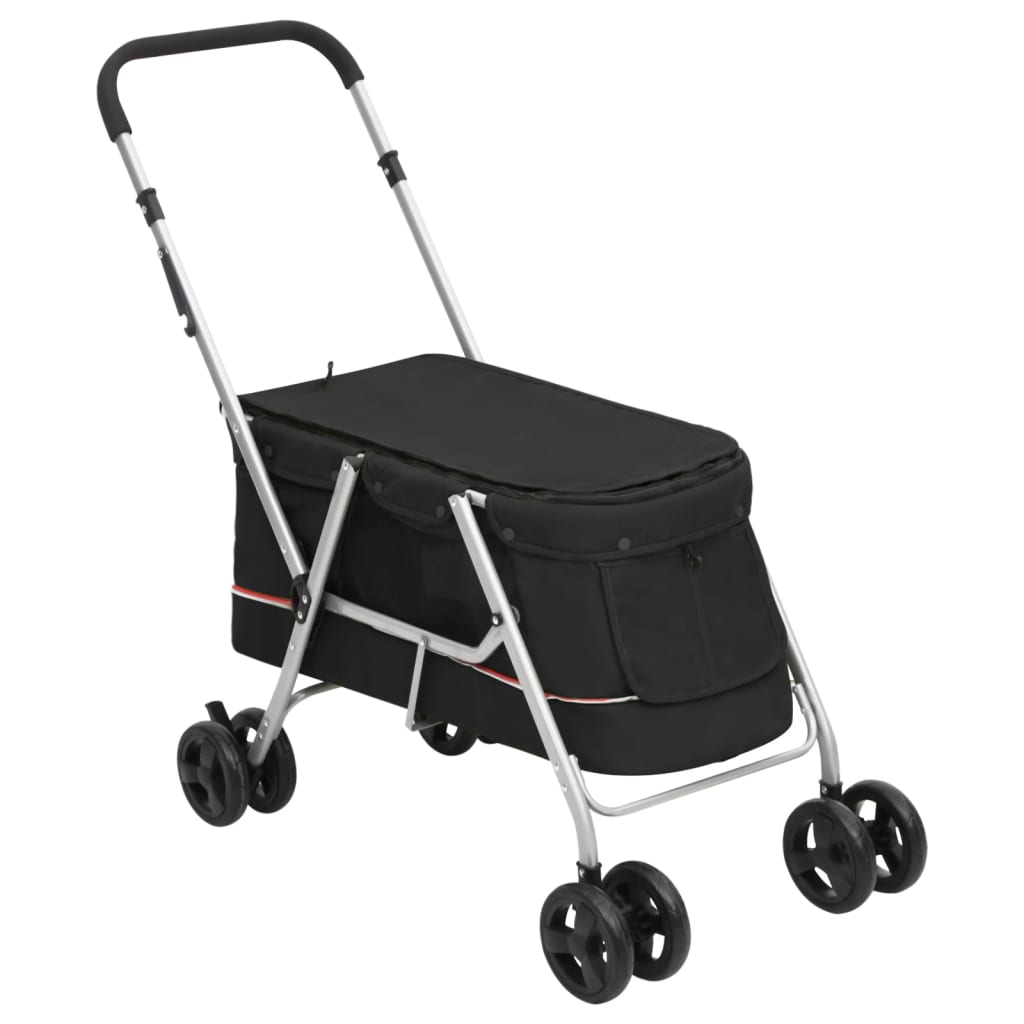 Skládací Kočárek Pro Psa Zelený 100 X 49 X 96 Cm Lněná Tkanina