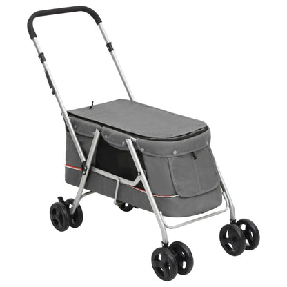 Skládací Kočárek Pro Psa Zelený 100 X 49 X 96 Cm Lněná Tkanina