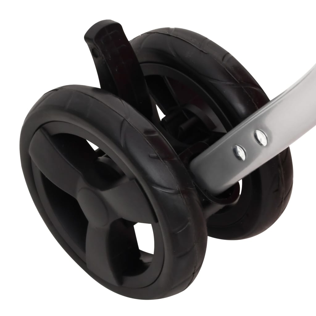 2Patrový Skládací Kočárek Pro Psa Šedý 83 X 48 X 97 Cm Oxford