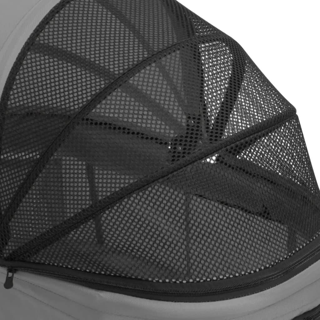 2Patrový Skládací Kočárek Pro Psa Šedý 83 X 48 X 97 Cm Oxford