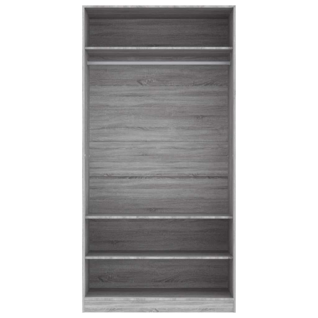 Šatní Skříň Šedá Sonoma 100 X 50 X 200 Cm Kompozitní Dřevo