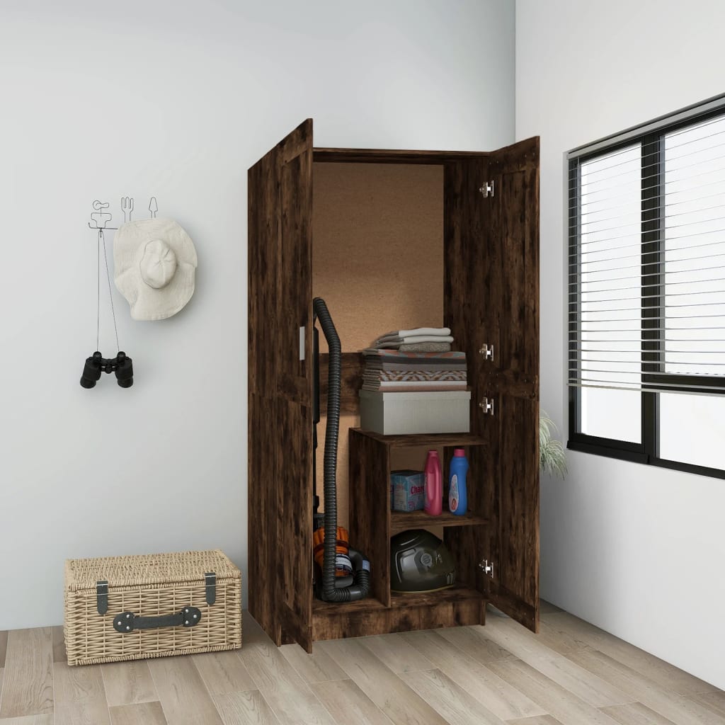 Šatní Skříň Kouřový Dub 82,5 X 51,5 X 180 Cm Kompozitní Dřevo