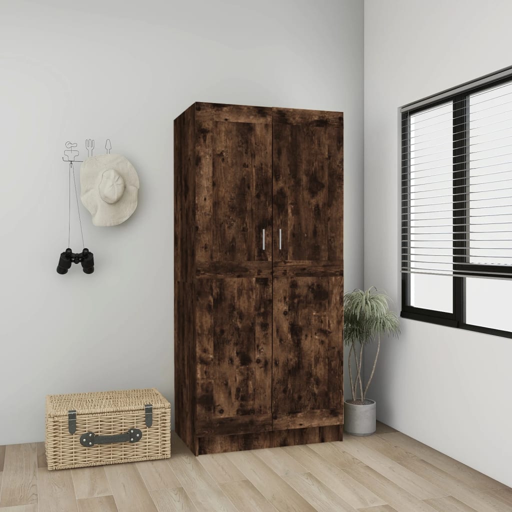 Šatní Skříň Kouřový Dub 82,5 X 51,5 X 180 Cm Kompozitní Dřevo