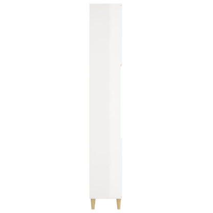 Koupelnová Skříňka Lesklá Bílá 30X30X190 Cm Kompozitní Dřevo