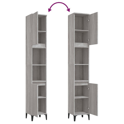 Koupelnová Skříňka Šedá Sonoma 30X30X190 Cm Kompozitní Dřevo