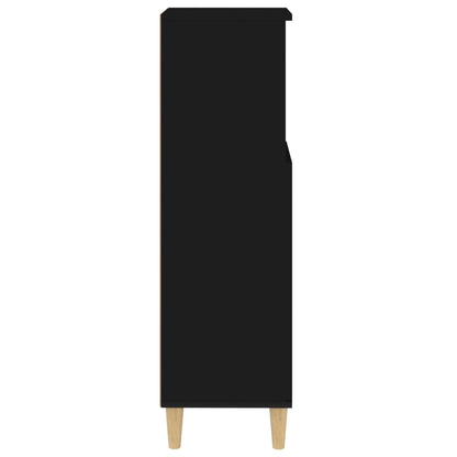 Koupelnová Skříňka Černá 30 X 30 X 100 Cm Kompozitní Dřevo