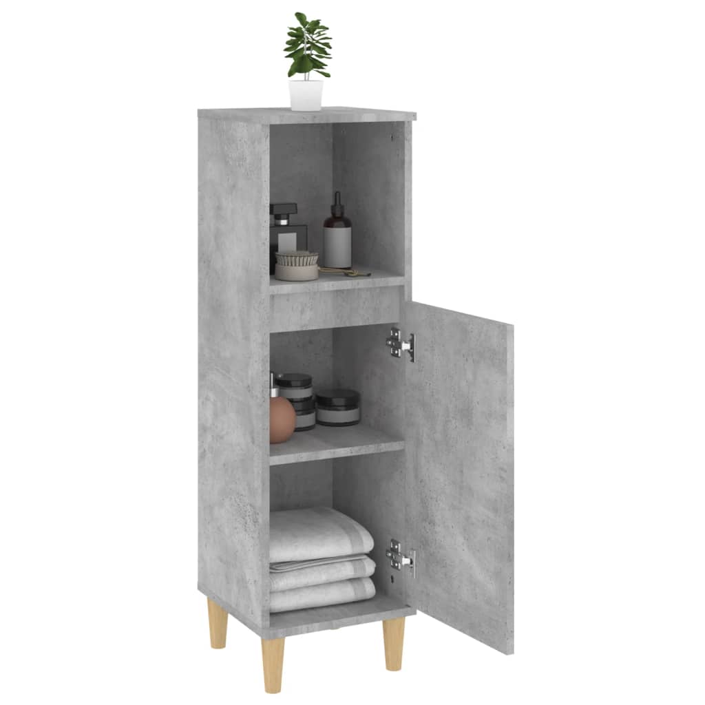 Koupelnová Skříňka Betonově Šedá 30X30X100 Cm Kompozitní Dřevo