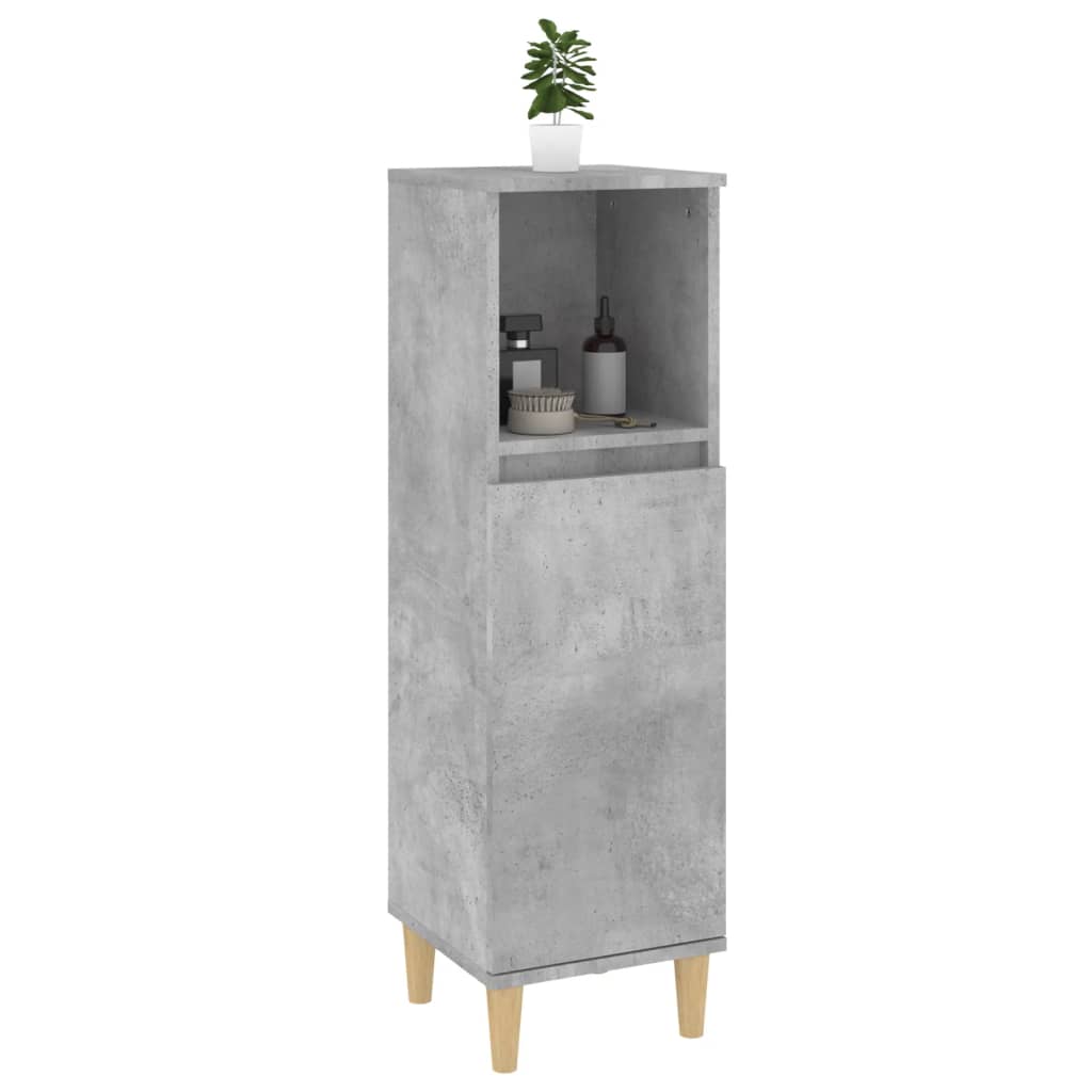 Koupelnová Skříňka Betonově Šedá 30X30X100 Cm Kompozitní Dřevo