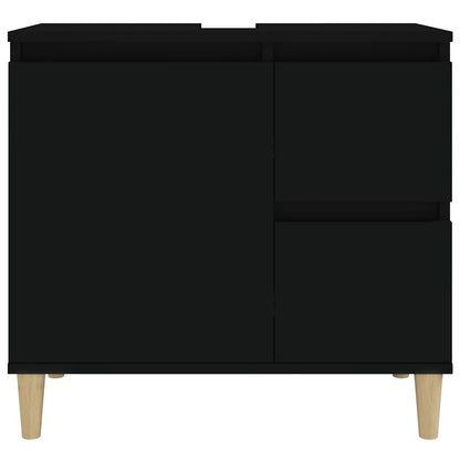 Koupelnová Skříňka Černá 65 X 33 X 60 Cm Kompozitní Dřevo