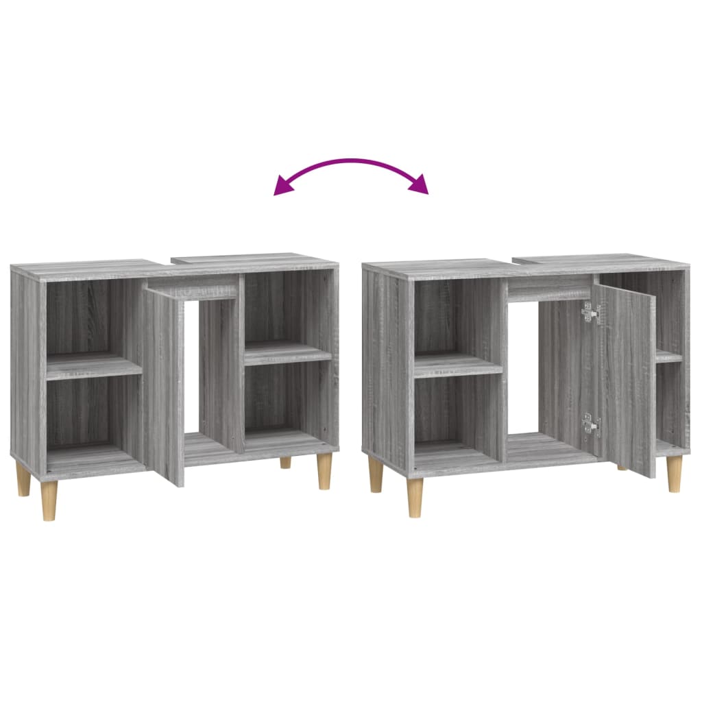 Skříňka Pod Umyvadlo Šedá Sonoma 80X33X60 Cm Kompozitní Dřevo