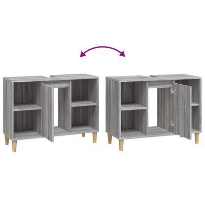 Skříňka Pod Umyvadlo Šedá Sonoma 80X33X60 Cm Kompozitní Dřevo