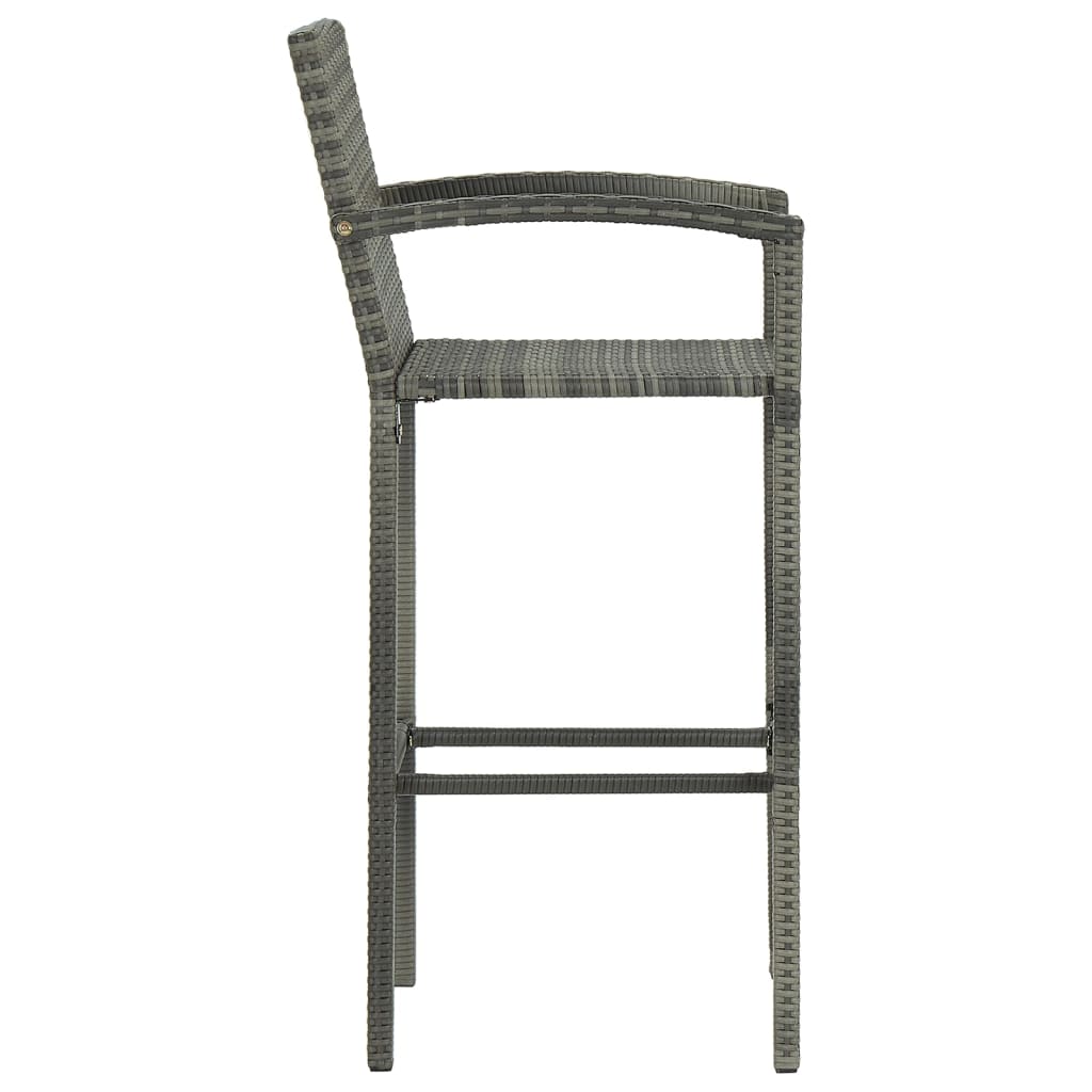 Barové Židle 2 Ks Šedé Polyratan