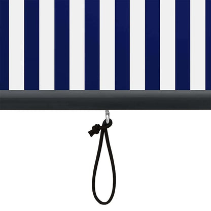 Roleta Modrá A Bílá 180 X 250 Cm Textil A Hliník