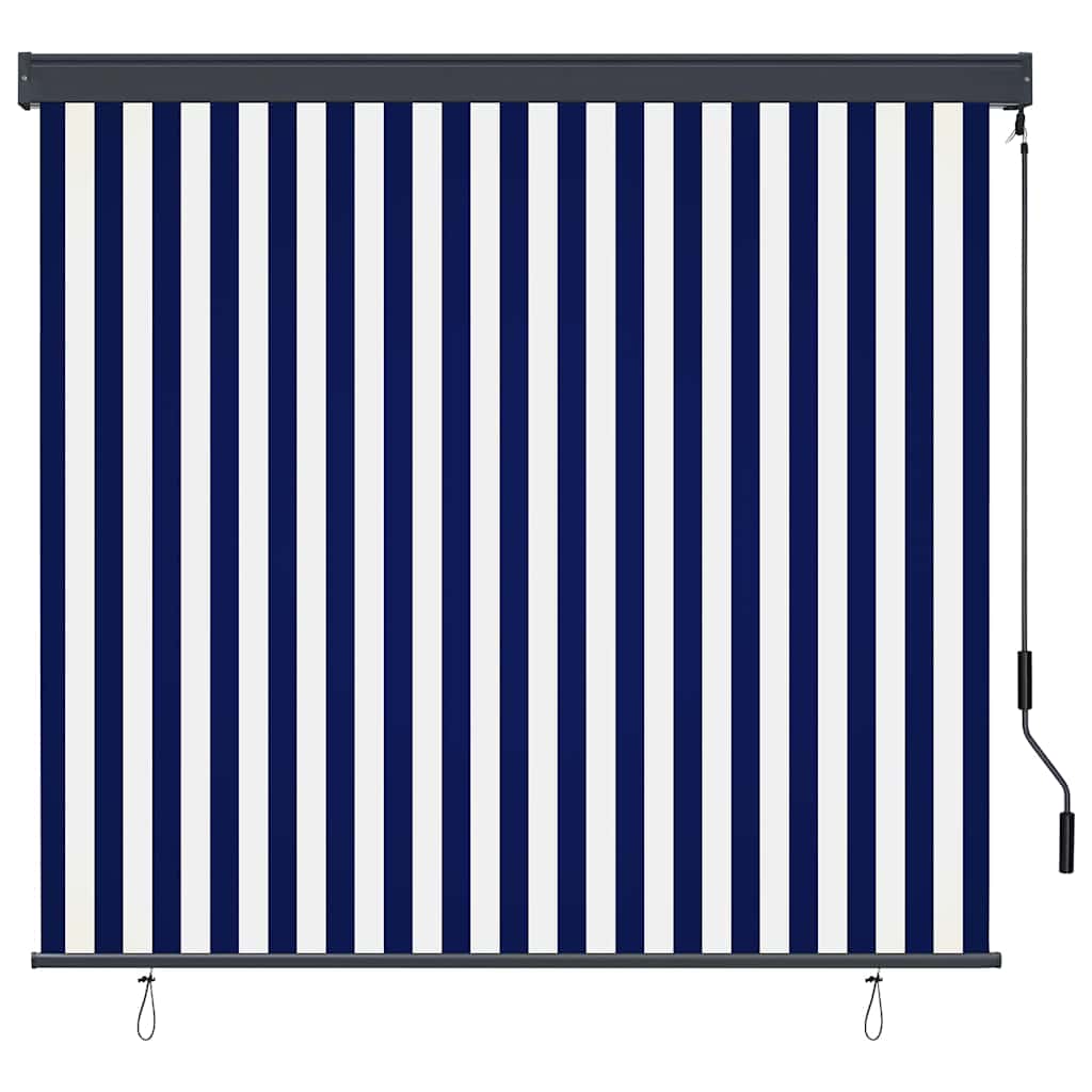 Roleta Modrá A Bílá 180 X 250 Cm Textil A Hliník