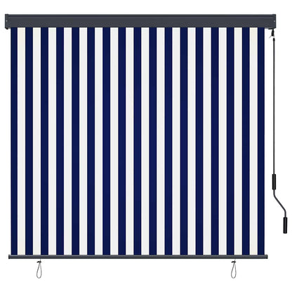 Roleta Modrá A Bílá 180 X 250 Cm Textil A Hliník