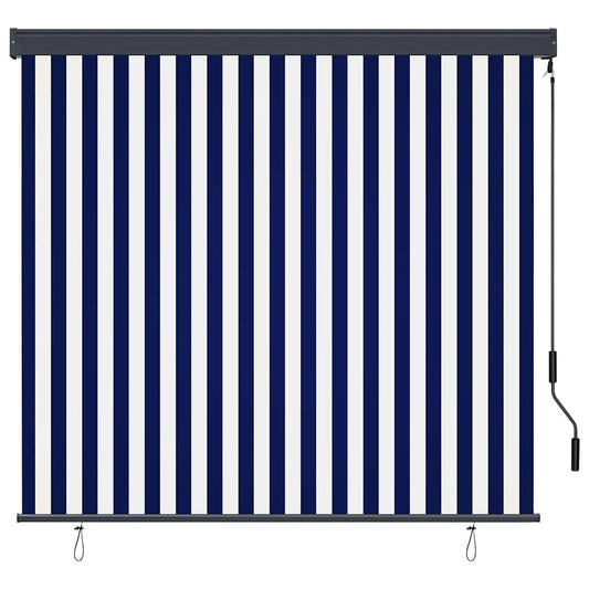 Roleta Modrá A Bílá 180 X 250 Cm Textil A Hliník