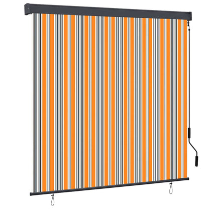 Roleta Žlutá A Modrá 180 X 250 Cm Textil A Hliník