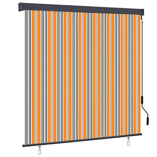 Roleta Žlutá A Modrá 180 X 250 Cm Textil A Hliník