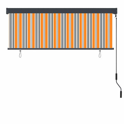 Roleta Žlutá A Modrá 180 X 250 Cm Textil A Hliník