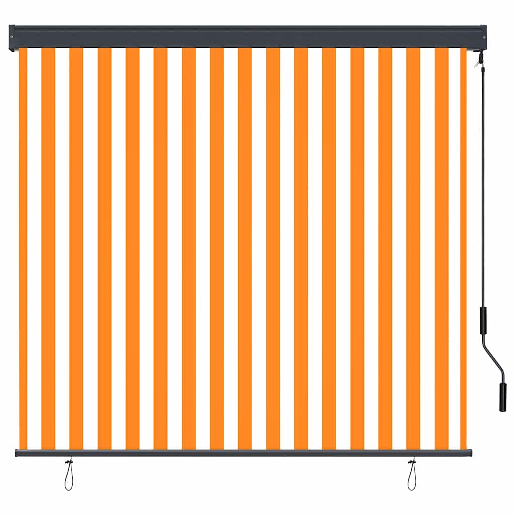 Roleta Bílá A Oranžová 180 X 250 Cm Textil A Hliník