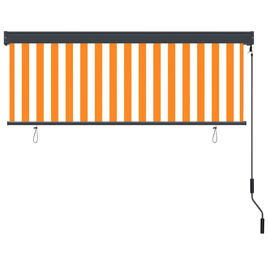 Roleta Bílá A Oranžová 180 X 250 Cm Textil A Hliník