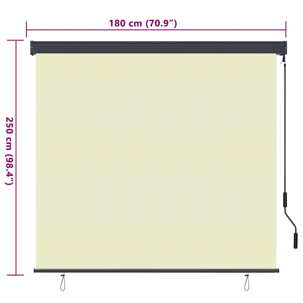 Roleta Krémová 180 X 250 Cm Textil A Hliník