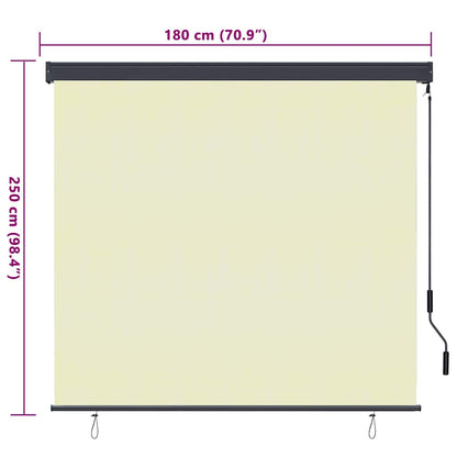 Roleta Krémová 180 X 250 Cm Textil A Hliník