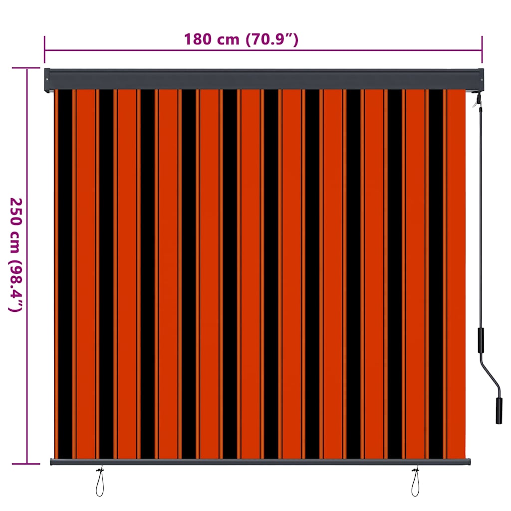 Roleta Oranžová A Hnědá 180 X 250 Cm Textil A Hliník